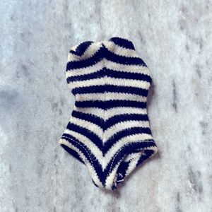 Barbie Doll swimsuit. 1959 - 1961.  Original black and white striped.